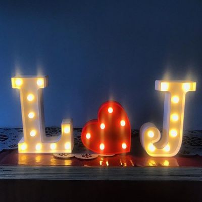 Acciaio inossidabile Mini Wedding LED Marquee Letters Light per la festa di arredamento in albergo