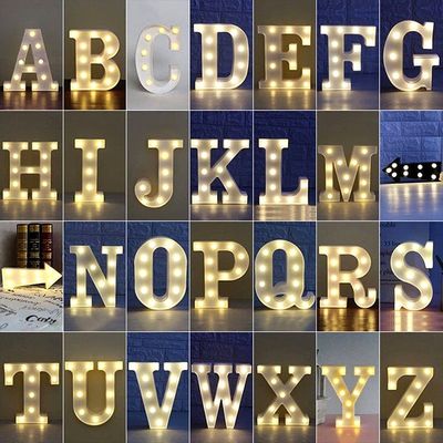 Acciaio inossidabile Mini Wedding LED Marquee Letters Light per la festa di arredamento in albergo
