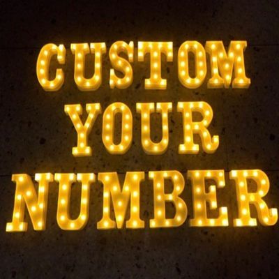 Acciaio inossidabile Mini Wedding LED Marquee Letters Light per la festa di arredamento in albergo