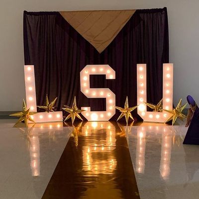 Acciaio inossidabile Mini Wedding LED Marquee Letters Light per la festa di arredamento in albergo