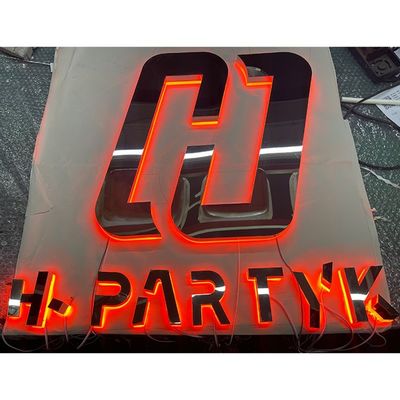 Segnaletica retroilluminata a LED acrilica 3D personalizzata per segnali di muro di lettere in acciaio inox