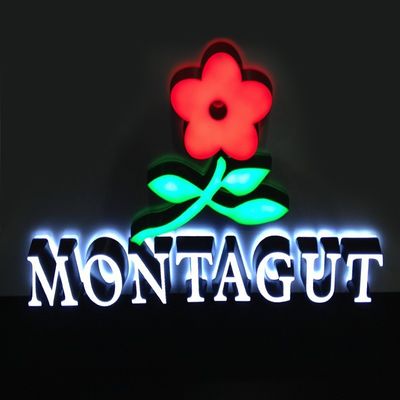 Segno luminoso 3D personalizzato all' esterno con lettere acriliche illuminate e arte a LED a 25 ° C