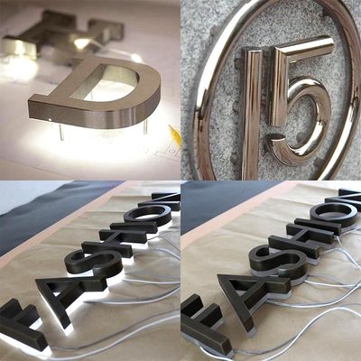 Pubblicità Lettera retroilluminata personalizzata PC Lettere acriliche 3D LED Segno illuminato per muro di ufficio
