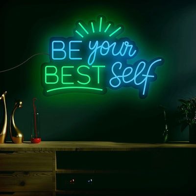 Segno di neon per festa Giallo dorato Dimensione personalizzata
