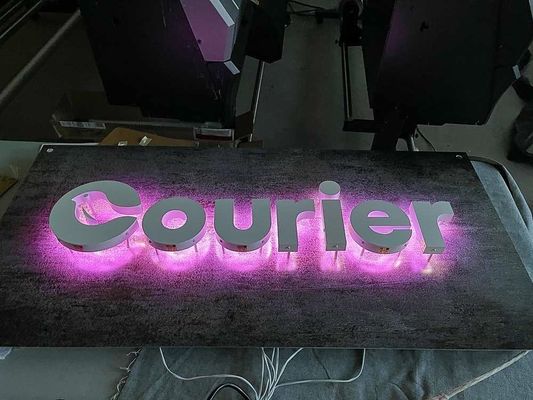 28C in acciaio inossidabile Lettera alfabetico segnaletica esterna LED luce metallica Segno logo 3D personalizzato