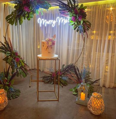 Marquee all' esterno illumina lettere neon per decorazioni di nozze personalizzate Vuoi sposarmi?