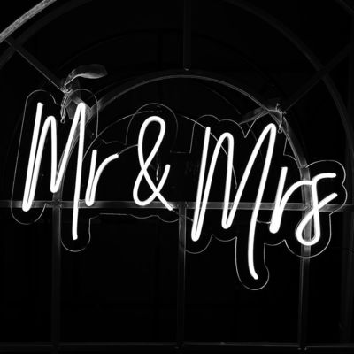 Segno di neon per la signora Mr. Will You Marry Me Un simbolo di amore e impegno