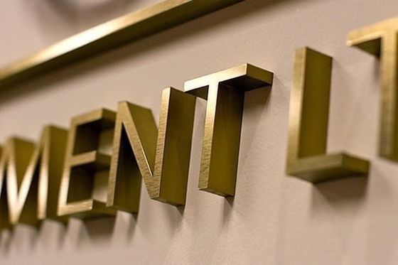 Lettere murali in acciaio inossidabile mirrored/black 3D versatili per la pubblicità e gli affari