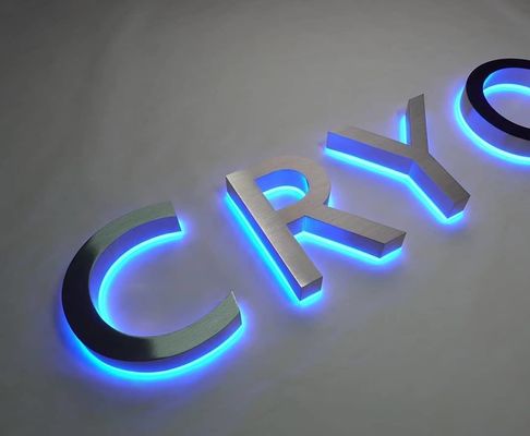 Segnale 3D illuminato in metallo all'aperto con segnale di lettera LED retroilluminato professionale
