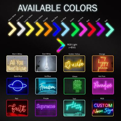 Fornitura di corrente continua Luce acrilica al neon per logo personalizzato Segno di matrimonio e lavagna pubblicitaria