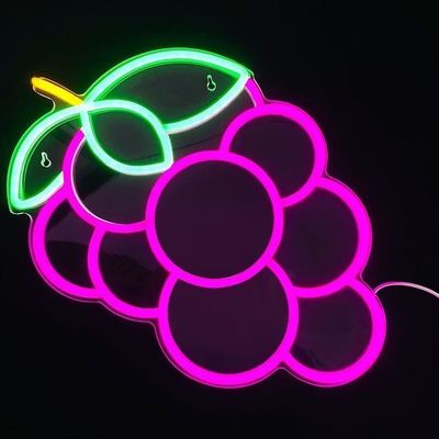 Logo personalizzato Luce al neon per lavagna pubblicitaria Purple Grape Drop Shipping Segno di nozze