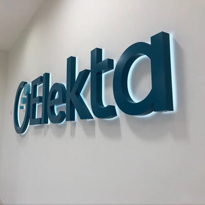 50000 ore di lavoro durata di vita segno di lettera canale esterno personalizzato con retroilluminazione LED