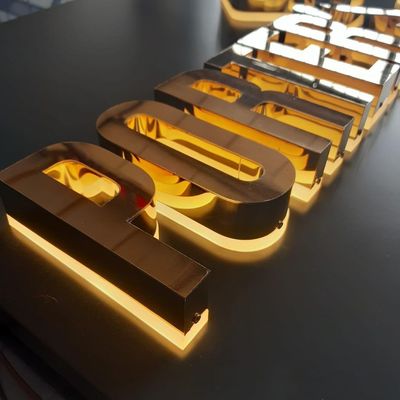 12V retroilluminato LED Lettere in acciaio inossidabile per negozi, uffici e centri commerciali