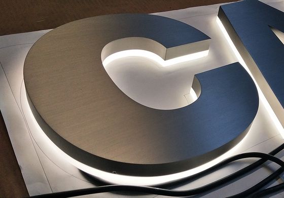 Segnaletica a LED in metallo inossidabile per ristoranti, uffici e edifici commerciali esterni personalizzati