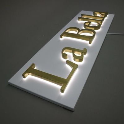 Lettere in acciaio inossidabile 3D personalizzate Segno Logo Segno oro Segno retroilluminato Segni realizzati per ospedali