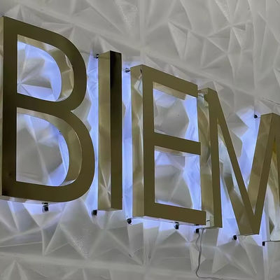 Snow LED Acrilico retroilluminato LED 3D Segno per ufficio Logo personalizzato in acciaio inossidabile impermeabile