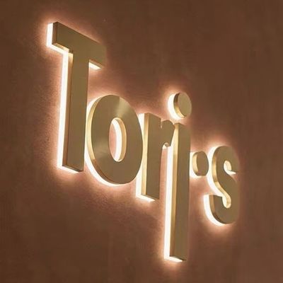 Snow 3D LED Sign Wall con taglia personalizzata In acciaio inossidabile Back Lit Letter Logo Sign