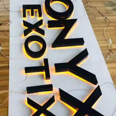 Logo esterno in acciaio inossidabile Muro aziendale Fai una dichiarazione con lettere retroilluminate