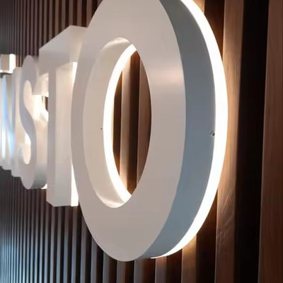 PVC Outdoor Logo in acciaio inossidabile Parete commerciale Lettere retroilluminate da neve a LED metallica