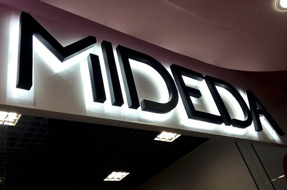 Fonte di luce LED Acciaio inossidabile Oro colore retroilluminato Lettera segno