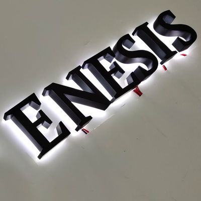 Taglio laser personalizzato 3D Metal Titanium Wall Logo Signs per installazione a parete